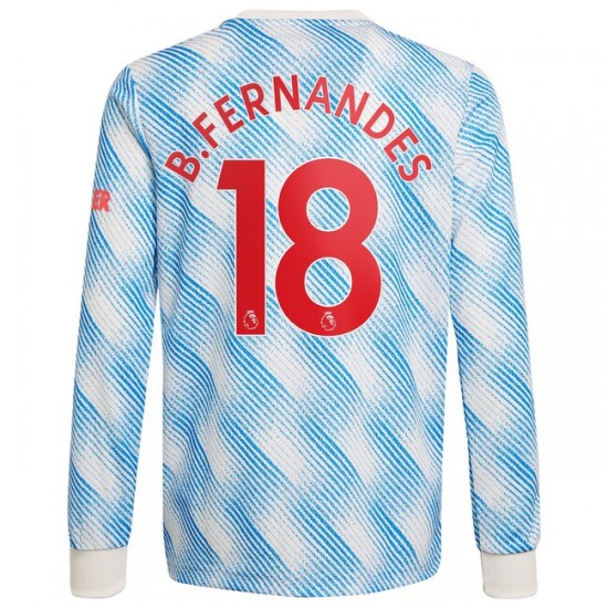 Camisola Manchester United Bruno Fernandes 18 Equipamento Segundo 2021-2022 Manga Comprida